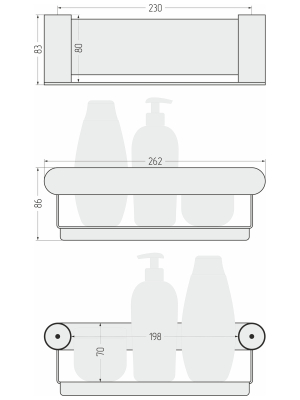 Полка углублённая ROUND L 260
