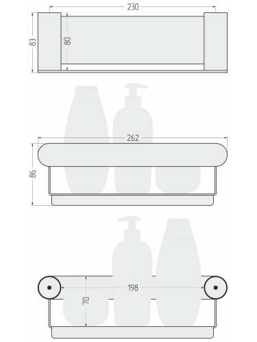 Полка углублённая ROUND L 260