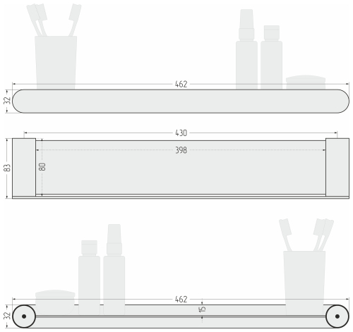 Полка прямая ROUND L 460