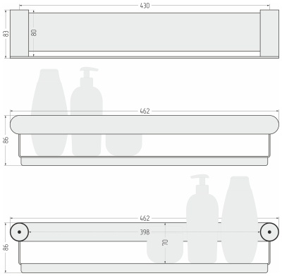 Полка углублённая ROUND L 460