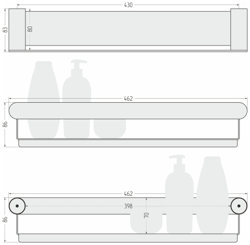 Полка углублённая ROUND L 460