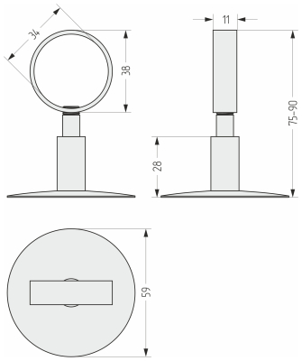 Кронштейн для ВПС н/ж "СУНЕРЖА" М-; П-обр. н. р. 3/4" (к-т)