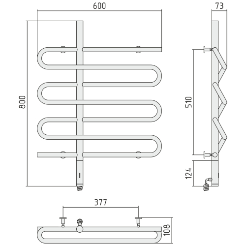 Electric radiator   "Epatage" Left (800х600)