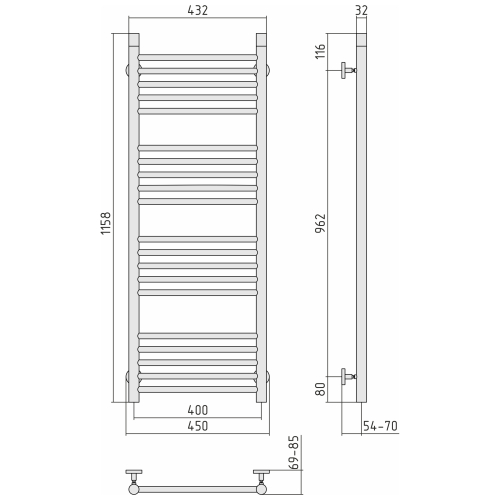 Radiator "Bohemia" (1200х400 mm)