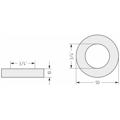 Отражатель TUBE н/ж G 3/4" вн. р. / d нар.-50 мм