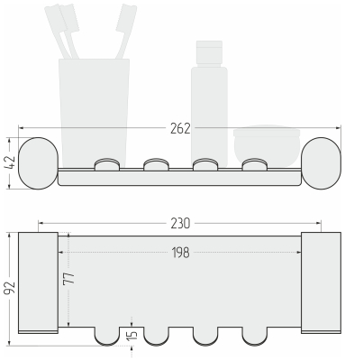 Полка с вешалками ROUND L 260
