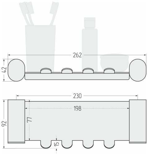 Полка с вешалками ROUND L 260