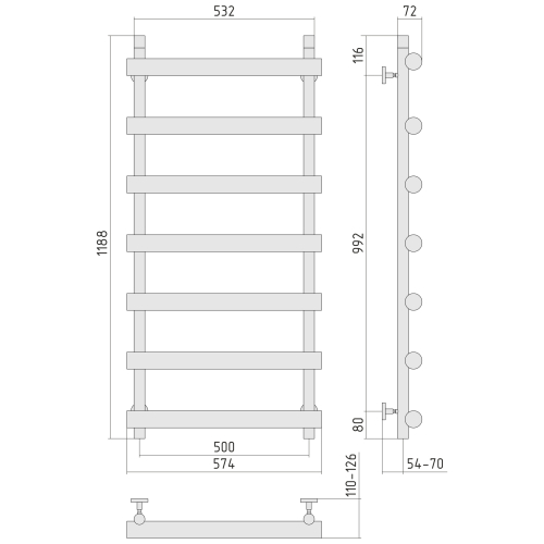 Radiator "Atlant" (1200х500 mm)