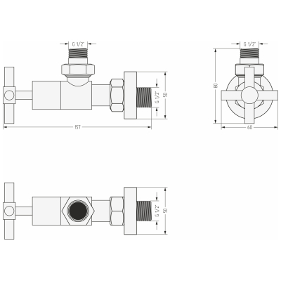 Valve angular stainless steel "SUNERZHA" (CROSS)