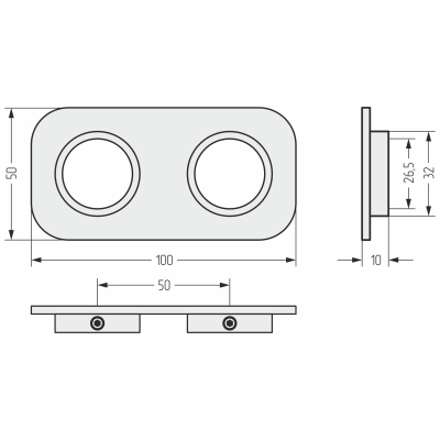 Masking rosette 3/4" for valves with 50 mm spacing EU50 SN