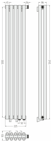 ДР ЭСТЕТ-00 н/ж EU50 1200х225 / 5 сек