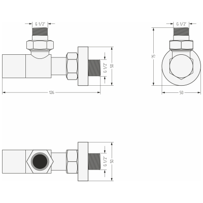 Valve angular stainless steel "SUNERZHA" (Cylinder)