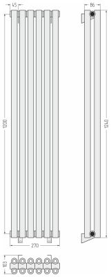 ДР ЭСТЕТ-00 н/ж 1200х270 / 6 сек