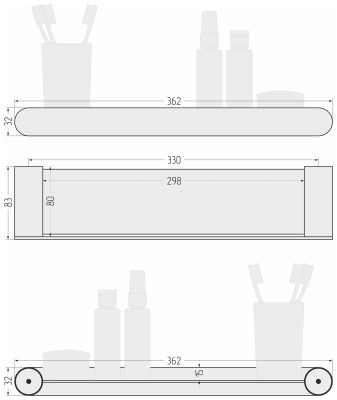 Полка прямая ROUND L 360