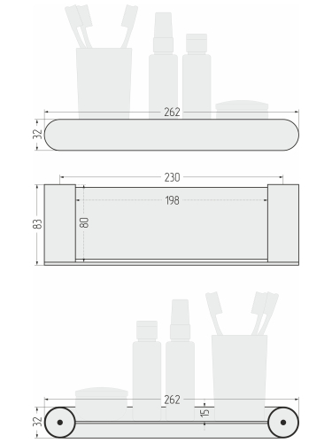 Полка прямая ROUND L 260