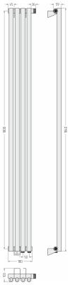 ДР ЭСТЕТ-0 н/ж EU50 правый 1800х180 / 4 сек